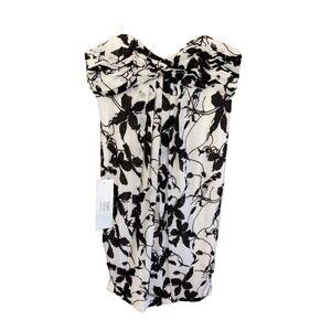 Carmen Marc Valvo Dress Strapless Women Floral Silk Dress  Zipper NEW Lined 10